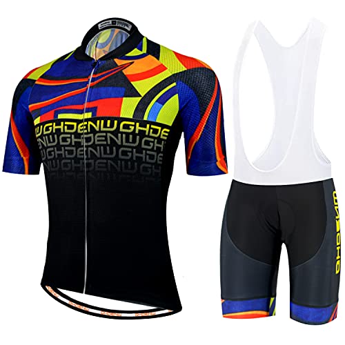 GHDENW Ropa Ciclismo Hombre Verano,Maillot Ciclismo Hombre Verano Manga Corta Conjunto Adecuado para Carreras de Bicicletas