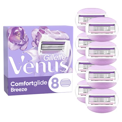 Gillette Venus ComfortGlide Breeze Cuchillas de Afeitar Mujer, Paquete de 8 Cuchillas de Recambio