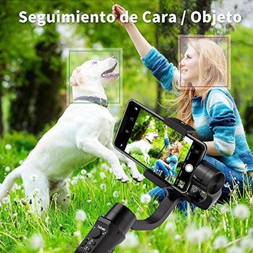 Gimbal Estabilizador para Móvil, 3-Ejes Gimbal Movil con 6 Modos, Gimbal Stabilizer Ligero con Batería Soporte para 12H, Carga 280g, Ideal para Smartphone iOS&Android iPhone/Huawei/Samsung/Xiaomi etc