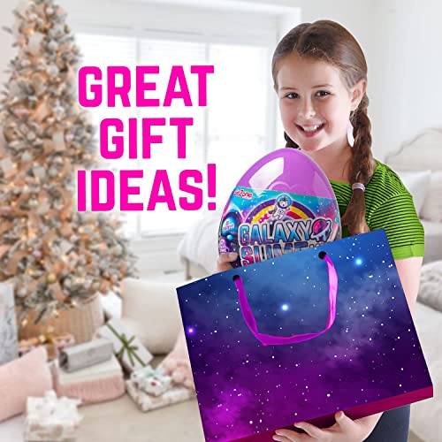 GirlZone Regalos para Niñas Huevo Sorpresa de Slime para Niñas y Niños - Egg Surprise Galaxy Slime Kit con Glow in The Dark Slime y Glitter - Fabrica de Slime