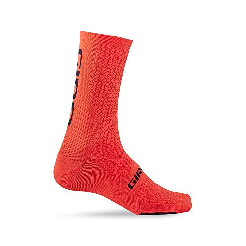 Giro HRC Team Calcetines de Ciclismo Antibacteriano, Vermillion/Negro