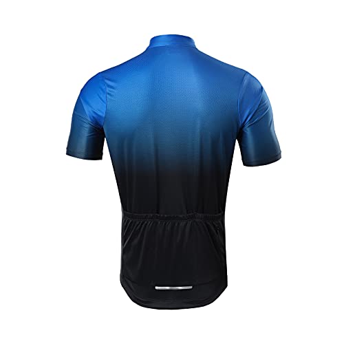 GITVIENAR Maillot de ciclismo para hombre, de manga corta, transpirable, de secado rápido, reflectante, con bolsillo, ropa de ciclismo para hombre 852 XXL