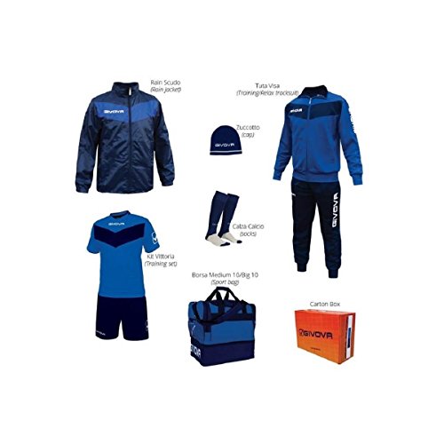 Givova - Kit Completo de Equipamiento para fútbol Vittoria Box, Unisex Adulto, Box Vittoria, Royal/BLU, S