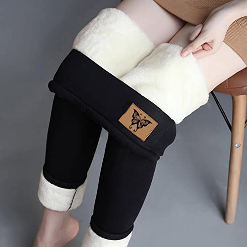 Gkojhj Leggings Térmicos Pantalones Invierno para Mujer Leggings Forro Polar Polainas de Cintura Alta Suave Elásticos Forrado de Terciopelo Grueso Calientes Bragas Casual Deportivo Leggins Mujer