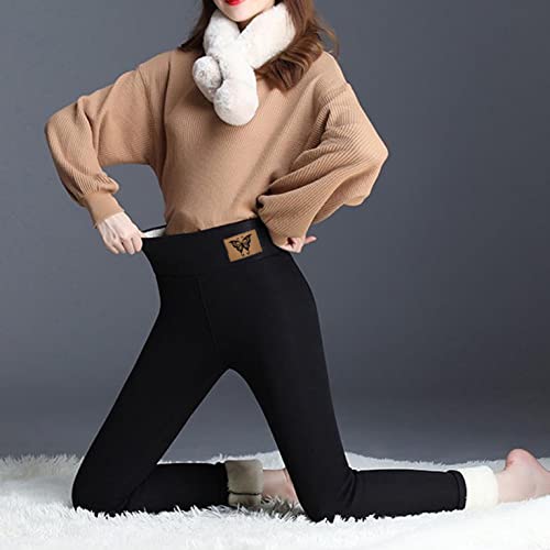Gkojhj Leggings Térmicos Pantalones Invierno para Mujer Leggings Forro Polar Polainas de Cintura Alta Suave Elásticos Forrado de Terciopelo Grueso Calientes Bragas Casual Deportivo Leggins Mujer
