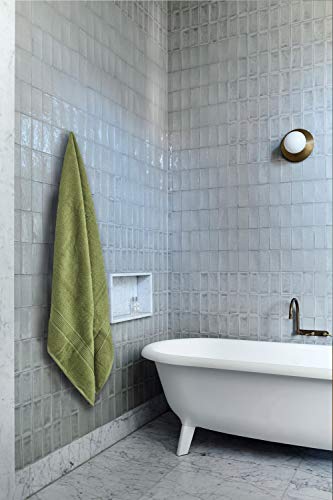 GLAMBURG Juego de 2 Toallas de baño de Gran tamaño de 70 x 140 cm, Toallas de baño Grandes, Ultra Absorbente Compacto de Secado rápido y Ligero, Color Verde Kiwi