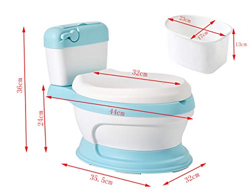 Glenmore Orinal Bebe Forma Water: Bater Infantiles Nino Nina Inodoro Para Bebes Aprendizaje WC Mini Vater con Tapa Escupidera Pipi Potty Grande Bano 1-6 Anos Baby Cisterna Bacinilla Orinario Taza Azul