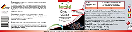 Glicina en polvo - Suministro para 5 meses - VEGANO - 500 g - polvo de glicina sin aditivos - Calidad Alemana