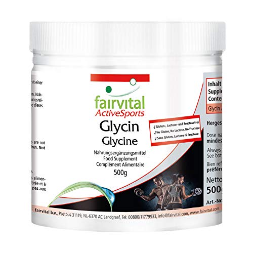 Glicina en polvo - Suministro para 5 meses - VEGANO - 500 g - polvo de glicina sin aditivos - Calidad Alemana