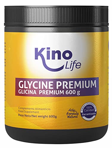 GLICINA PREMIUM 600 g 100% PURA | Cristalizada | Sin Nanopartículas | Apto para Veganos | Regenerador Del Colágeno | Prevención De Lesiones Musculares | Promueve El Sueño Reparador | Non OGM |