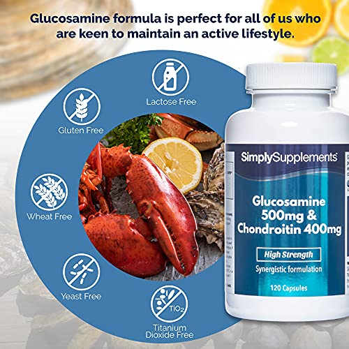 Glucosamina 500mg y Condroitina 400mg - ¡Bote para 4 meses! - 120 Cápsulas - SimplySupplements