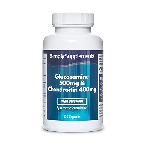 Glucosamina 500mg y Condroitina 400mg - ¡Bote para 4 meses! - 120 Cápsulas - SimplySupplements