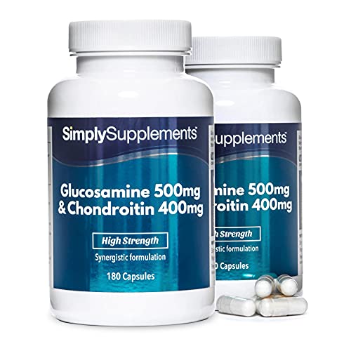 Glucosamina 500mg y Condroitina 400mg - ¡Bote para 4 meses! - 360 Cápsulas - SimplySupplements