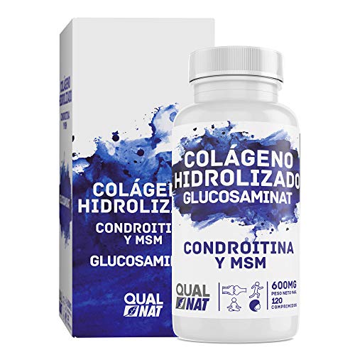 Glucosamina condroitina, msm y colágeno120 comprimidos | Mantenimiento de los huesos con colágeno, ácido hialurónico, glucosamina, condroitina y msm | QUALNAT