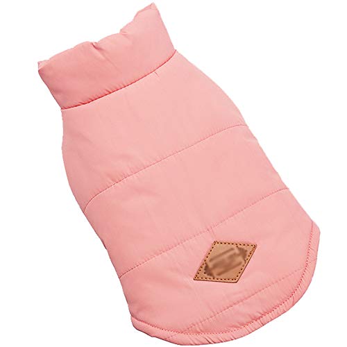 GODGETS Ropa para Mascotas de Navidad Invierno Gruesa Chaleco Caliente Abrigo Chaqueta para Mascotas Gato Perro Rosa L