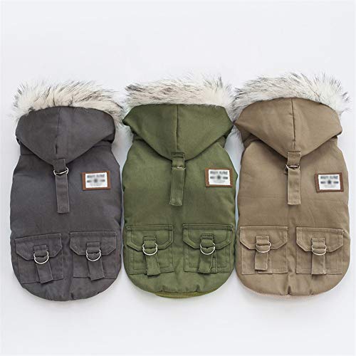 GODGETS Ropa para Perros, Camiseta Abrigo de Cachorro Ropas Invierno Perro Caqui 2XL