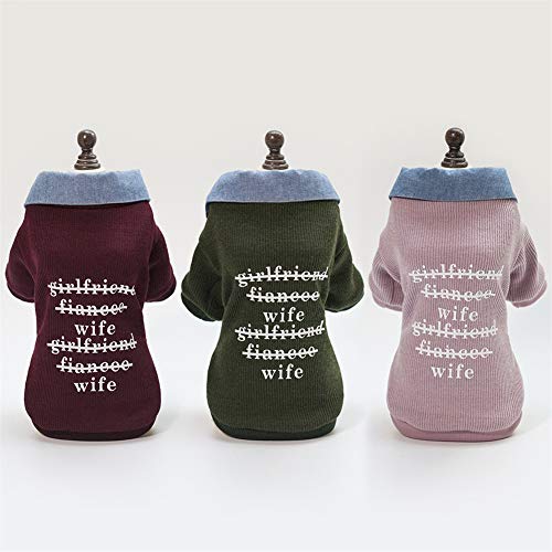 GODGETS Sudadera con Capucha para Pequeño Perros Accesorios Ropa Camisetas a Rayas Polar Suéter Ropa Caliente Suéter de Invierno Mascotas Accesorios Gatos Apparel Barato Vino Rojo S