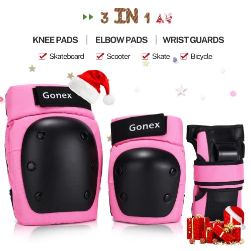 Gonex Protecciones Patines Niños Adultos, Juego Protectores Rodilleras Coderas Muñeca Muñequeras Infantiles para Skate Bicicleta Patinaje Ciclismo Monopatín Escalada Esqui Scooter Seguridad Deportiva