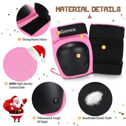 Gonex Protecciones Patines Niños Adultos, Juego Protectores Rodilleras Coderas Muñeca Muñequeras Infantiles para Skate Bicicleta Patinaje Ciclismo Monopatín Escalada Esqui Scooter Seguridad Deportiva