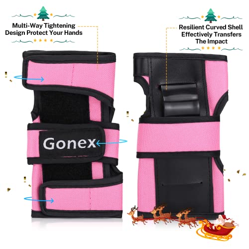 Gonex Protecciones Patines Niños Adultos, Juego Protectores Rodilleras Coderas Muñeca Muñequeras Infantiles para Skate Bicicleta Patinaje Ciclismo Monopatín Escalada Esqui Scooter Seguridad Deportiva