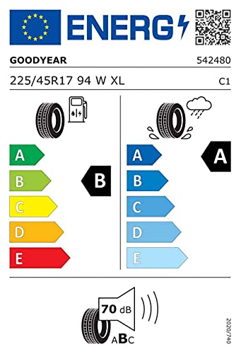 Goodyear 73863 Neumático 225/45 R17 94W, Efficientgrip Performance 2 Xl para Turismo, Verano