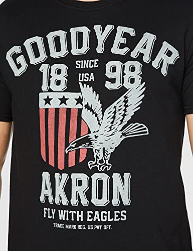 Goodyear Fly with Eagles Camiseta, Negro (Black Blk), Large (Talla del Fabricante: Large) para Hombre