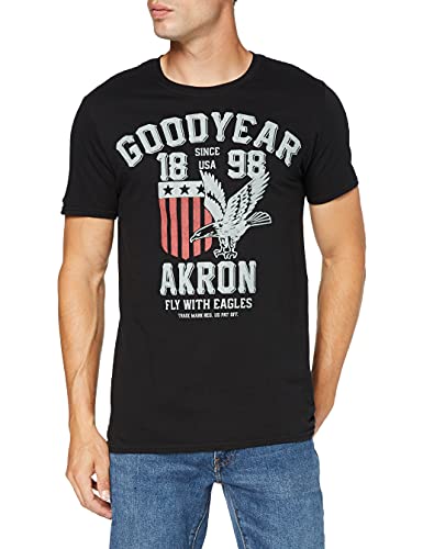 Goodyear Fly with Eagles Camiseta, Negro (Black Blk), Large (Talla del Fabricante: Large) para Hombre