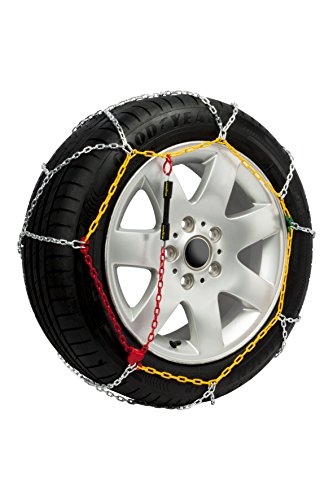 Goodyear GODKN120 1 Juego de 2 Cadenas Nieve METALICAS para Coche 9MM, Talla 120, con Tensor automático