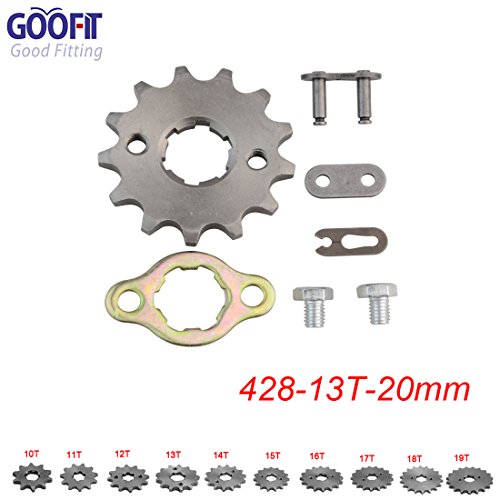 GOOFIT 428 13T 20mm motocross todoterreno ATV piñón pequeño engranaje de cadena engranaje transmisión engranaje conjunto pequeño diámetro del ag