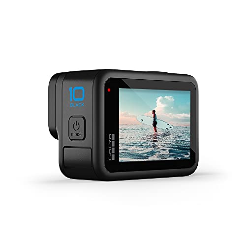 GoPro HERO10 Black - Cámara de acción a Prueba de Agua con LCD Frontal y Pantallas traseras táctiles, Video 5.3K60 Ultra HD, Fotos de 23MP, transmisión en Vivo de 1080p, cámara Web, estabilización