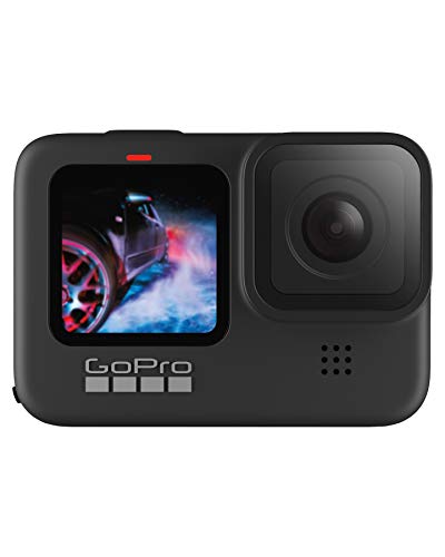 GoPro HERO9 Black - Cámara de acción sumergible con pantalla LCD delantera y pantalla táctil trasera, vídeo 5K Ultra HD, fotos de 20 MP, transmisión en directo en 1080p, sin tarjeta