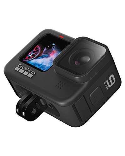 GoPro HERO9 Black - Cámara de acción sumergible con pantalla LCD delantera y pantalla táctil trasera, vídeo 5K Ultra HD, fotos de 20 MP, transmisión en directo en 1080p, sin tarjeta