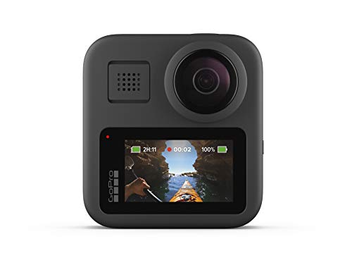 GoPro Max, Cámara de Acción Digital a Prueba de Agua 360 con Estabilización Irrompible, Pantalla Táctil y Control de Voz, Bluetooth USB Wireless, GoPro Quik, Black