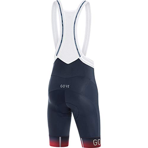 GORE WEAR Culote corto Cancellara para hombre, Con badana, XXL, Azul marino/Rojo