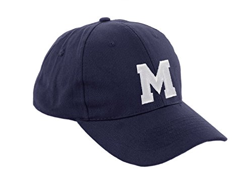 Gorra de béisbol infantil, diseño con letras A-Z, unisex, color azul marino multicolor M Regular