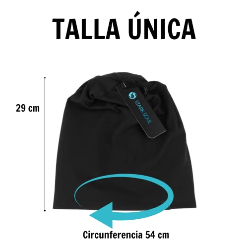 GORRO NEGRO de Algodón para Hombre o Mujer | Accesorios para Deportes de Invierno | Complemento de Abrigo ideal para Senderismo Nieve Esquiar y Running | Gorros Térmicos Unisex de Talla Única