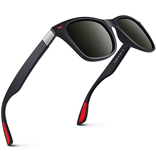 GQUEEN Gafas De Sol Ligeras Polarizadas Rectangulares TR90 Para Hombres con 100% Protección UV MO90