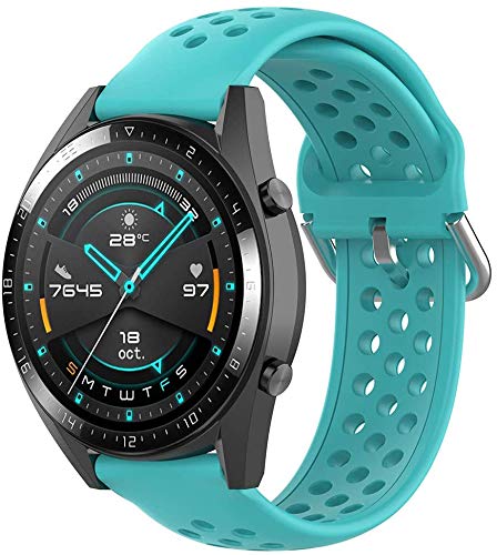 Gransho Correa de Reloj Compatible con Garmin Vivoactive 4, Silicona Correa Reloj con Acero Inoxidable Hebilla desplegable (22mm, Pattern 4)