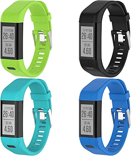 Gransho Correa de Reloj Compatible con Garmin Vivosmart HR+ Plus/Approach X10 / Approach X40, Impermeable Reemplazo Correas Reloj Silicona Banda (4-Pack I)