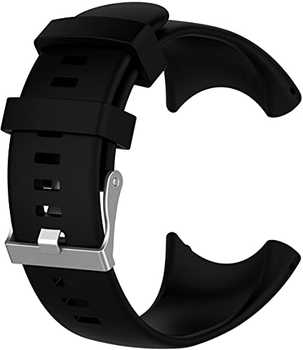 Gransho Correa de Reloj Compatible con Suunto Core All Black, Silicona Correa Reloj con Acero Inoxidable Hebilla desplegable (Pattern 8)