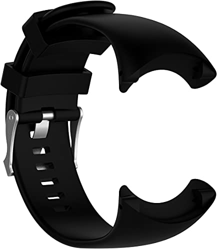 Gransho Correa de Reloj Compatible con Suunto Core All Black, Silicona Correa Reloj con Acero Inoxidable Hebilla desplegable (Pattern 8)