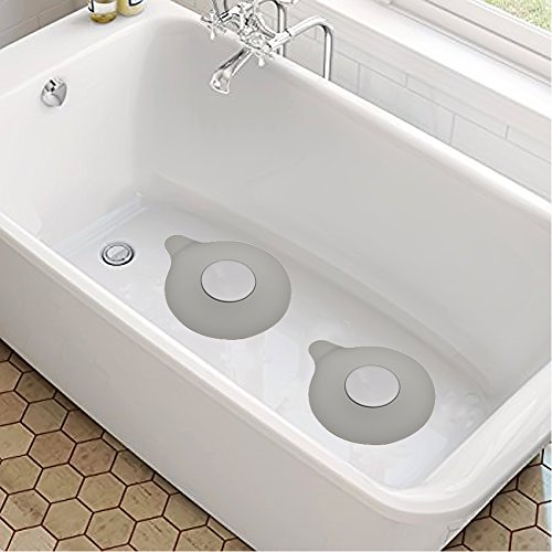 GreeSuit Bañera Tapones universales de silicona Tapón de lavabo Caucho Drenaje de agua Fregadero Tapón de succión para cocinas Lavabos de baños (Grey)