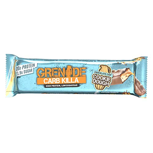 GRENADE Carb Killa High Protein and Low Carb Barra Sabor Choc Chip Cookie Dough - 12 Unidades