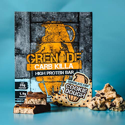 GRENADE Carb Killa High Protein and Low Carb Barra Sabor Choc Chip Cookie Dough - 12 Unidades