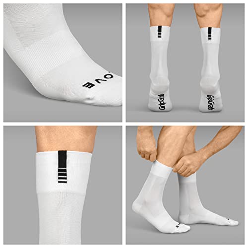 GripGrab Lightweight SL Performance Summer Cycling Socks Eyecatching 8 Colours 2 Lengths for Road Mountain Gravel Bike, blanco, 44-47