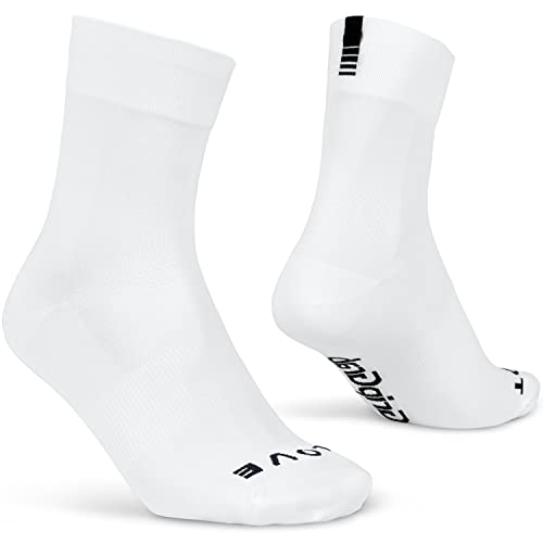GripGrab Lightweight SL Performance Summer Cycling Socks Eyecatching 8 Colours 2 Lengths for Road Mountain Gravel Bike, blanco, 44-47