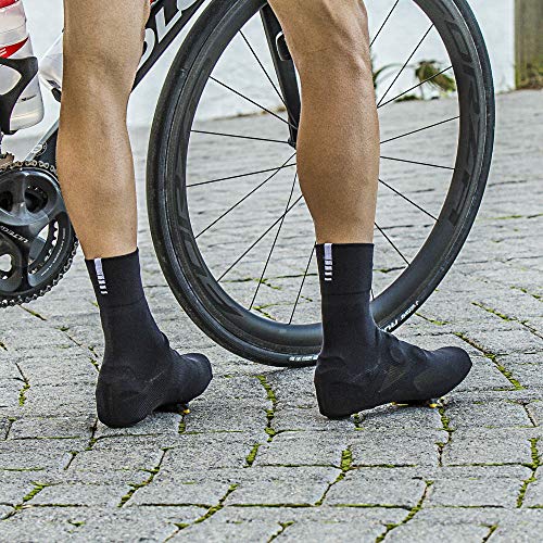 GripGrab Primavera Road Bike Midseason Cover-Socks Aero Knitted Cycling Overshoes Belgian-Booties Shoe Covers Cubrebotas Ciclismo, Unisex-Adult, Negro, One Size