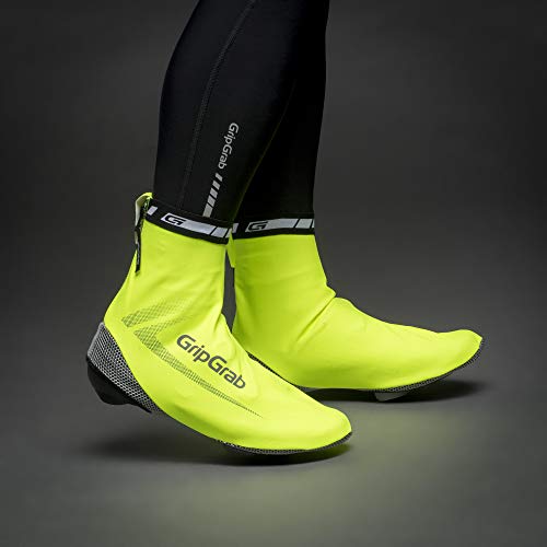 GripGrab RaceAqua Road Bike Rain Aero Overshoes Waterproof Windproof Cycling Shoe-Covers Sleek Tight Fitting Gaiters Cubrebotas Ciclismo, Unisex-Adult, Amarillo Neón, XXL
