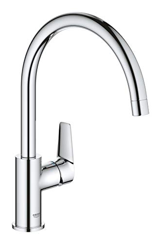 Grohe BauEdge - Grifo de cocina - Monomando de fregadero 1/2", acabado cromado (Ref 31367001)