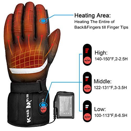 Guantes Calefactables Moto, Guantes de Invierno para Hombres y Mujeres Impermeables en Activadas al Aire Libre Esquí Motociclismo Pesca Senderismo Caza Prevenir Artritis Enfermedad de Raynaud M